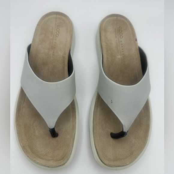 NEW Ecco Corksphere Thong Sandal Creamy White Women's Size 40 EU  / 9 US - Picture 3 of 10